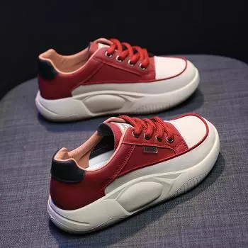 New Woman In Lace-up Sneakers Platform Sports Shoes Women Comfort Running Vulcanized Shoes Athletic Thick Soled Trainers Shoes 35