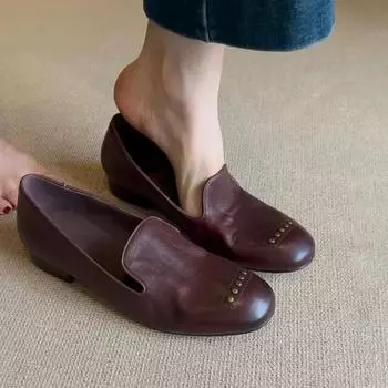 Новые женские балетки на плоской подошве, лоферы, мягкие кожаные женские мокасины, туфли-лодочки на плоской подошве, балетки Zapatos Mujer 35 чёрный