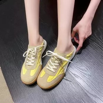 New Women Canvas Shoes Low Top Lace Up Female Sneaker Girls Students Footwear Candy Colors Summer Spring Autumn 35 жёлтый