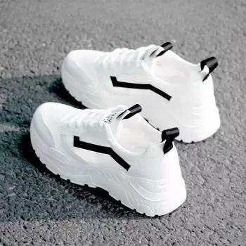 Новые женские повседневные удобные дышащие сетчатые кроссовки женские белые кроссовки на платформе вулканизированная обувь Zapatos Mujer 35 чёрный