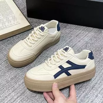 Новая женская повседневная обувь для ходьбы Осень Плоские на шнуровке Холщовые Высококачественные Кроссовки Модные на плоской подошве Женские Кеды D156 35