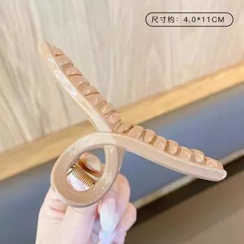 New Women Elegant Claw Clips Coffee White Plastic Large Hair Claw Korean Headwear Girls Crab Hair Clips Fashion Hair Accessories