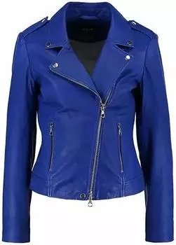 НОВАЯ женская куртка из натуральной мягкой овчины, стильное синее пальто с воротником XS синий