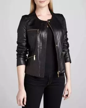 New Women Jacket Black Leather Lambskin Handmade Casual Stylish Biker Motorcycle Soft Fit S чёрный
