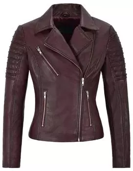 New Women Jacket Burgundy Leather Lambskin Handmade Stylish Casual Motorcycle S бордовый