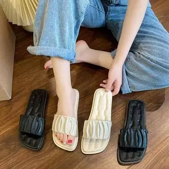 New women outdoor slippers Casual nonslip walking slippe Female fashion opentoed sandal Comfort lightweight trendy sanda Zapatos 36-37 чёрный