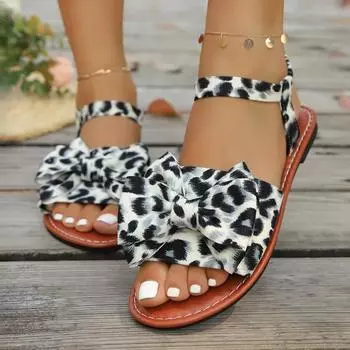 New Women Platform Sandals 2025 Summer Lightweight Flats Sandals Fashion Beach Casual Sweet Elegant Bow Flat Women s Shoes 36