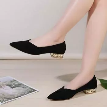 Новые женские туфли-лодочки с острым носком, босоножки на высоком каблуке, черные сексуальные босоножки на каблуках, офисные туфли для леди, свадебные, лето 2024 г. 34 чёрный