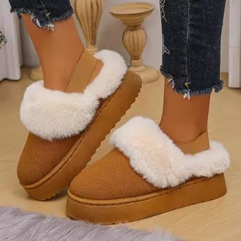 New women s autumn and winter platform cotton shoes snow boots velvet warm autumn and winter indoor and outdoor straps comfortable and soft 36 чёрный