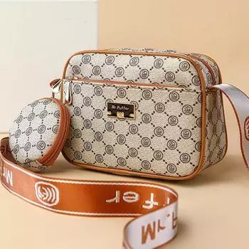 New women s bag contrasting color printing casual shoulder backpack crossbody bag mother and child two-piece set