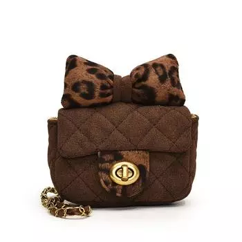 Новая женская сумка с ромбовидным бантом. коричневый