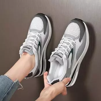 New Women s Breathable Thick Soled Mesh Casual Running Shoes Air Cushioned Sports Shoes Female Student Travel Shoes 35 белый