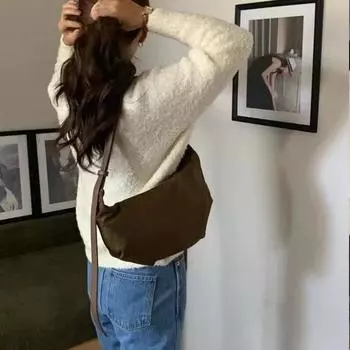 Новые женские сумки через плечо, простые женские сумки большой вместимости из бархата, мягкие сумки через плечо, универсальные корейские сумки