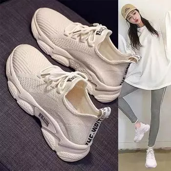 New Women s Lightweight Running Shoes, Adult Mesh Shoes, Comfort Sneakers Soft Soled , Breathable Casual Shoe Tenis Feminino 36 бежевый
