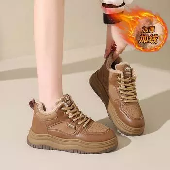 New women s outer cotton shoes, velvet warm casual fashion high-top platform sports shoes 35