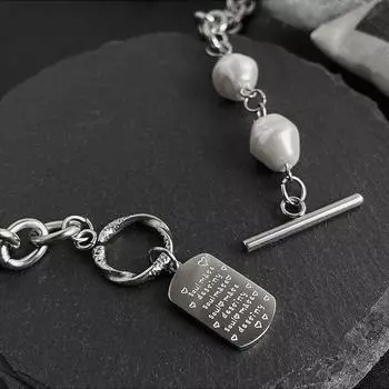 Новое женское ожерелье с жемчужной вышивкой в европейском и американском стиле в стиле хип-хоп, цепочка для свитера с аксессуарами