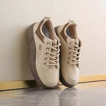 Новые женские спортивные туфли на платформе, осенняя повседневная обувь, увеличивающая рост, модные студенческие удобные туфли с мягкой подошвой из вулканизированной стали 35 хаки