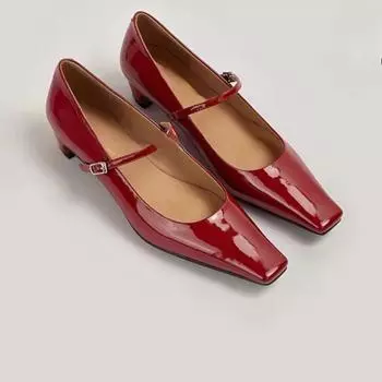 New Women s Pumps Autumn New Square Toe Women Shoes Comfortable Low Heel Mary Jane Shoes Casual Fashion Female Leather Shoes 35