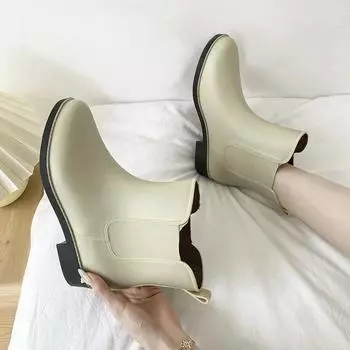 New Women s Rain Shoes Slip-on Shoe Anti-skid Water Shoes Womens Car Wash Rain Boots Fashion Women Shoes Outdoor Botas Feminino 36