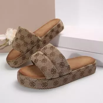 New Women s Summer Classic Solid Color Thick-soled Non-slip Sandals Daily Comfortable Shallow Holiday Party Beach Flip-flops 4CM 36