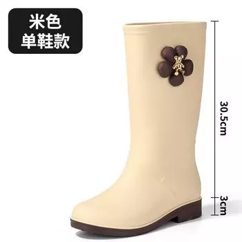 New women s tall rain boots wear-resistant water shoes winter cotton warm work rubber shoes waterproof shoes long rain shoes 36