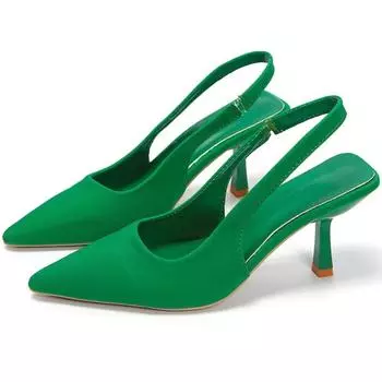 New Women Shoes Summer Fashion Woman Pumps Pointed Toe High Heels Shallow Women Sandals Shoes for Women Wedding Zapatos De Mujer 35 чёрный