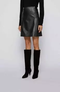 New Women Skirt Pure Handmade Genuine Lambskin Leather Fashion Soft Party Wear S чёрный