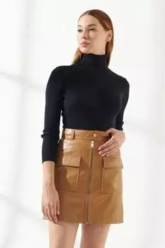 Новая женская юбка облегающего кроя, дизайнерская, сексуальная, загорелая, из натуральной кожи ягненка ручной работы, уникальная S дубильная кора