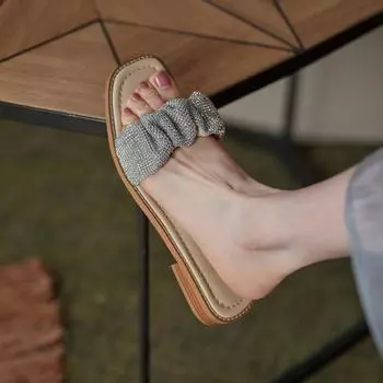 Новые женские тапочки Lazy Ins Backspace, летняя женская обувь с круглым носком и низким каблуком (1 см-3 см )Шикарные сандалии Simplicity All-Match Shoes 36