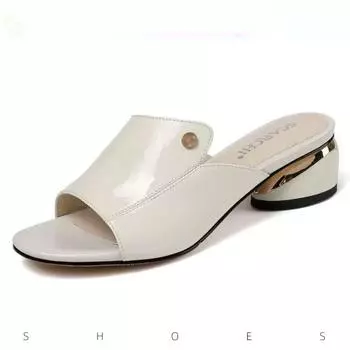 New Women Slippers Red Sexy Soft Leather Female Flipflop Shoes Summer Fashion Heels Slides Ladies Comfortable Sandals Plus Size 35 бежевый