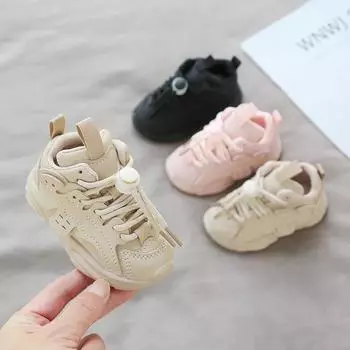 New Women Sneakers Classic Trend Child Sneaker Comfort Anti Slip Girl Shoe Versatile Autumn Boy Shoes Thick Sole Simple Walkers 15insole12cm хаки