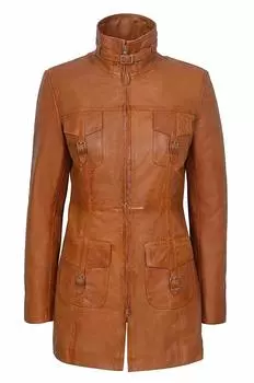 New Women Trench Coat Brown Handmade Leather Lambskin Genuine Stylish Casual Fit Soft S коричневый