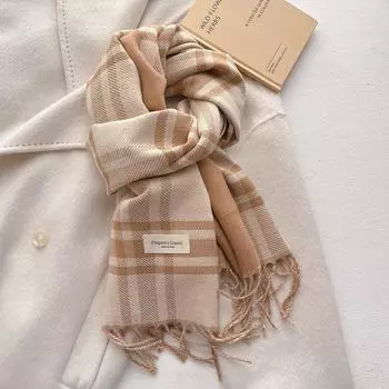 Новый женский зимний дизайнерский шарф, роскошные модные теплые длинные шарфы, шаль с кисточками, имитация кашемира, домашние накидки для мужчин, аксессуары 42X206cm