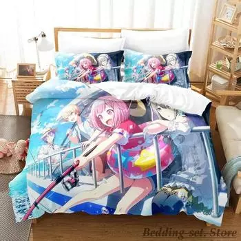 New Wonderlands x Showtime Постельное белье Односпальная кровать Твин Полный комплект постельного белья Queen King Size для взрослых и детей Спальня Пододеяльники Аниме Девушки 70x133cm 2pcs