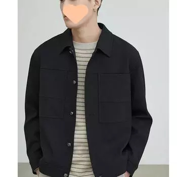 New Work Jacket Men s Spring Hollow Yarn Slim Casual Lapel Spring and Autumn Men s Jacket Men M