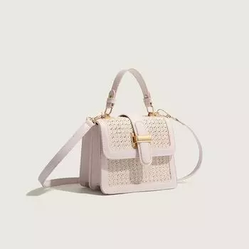 Новая плетеная сумка Модные женские сумки Ручная сумка Ретро сумки через плечо Трендовая сумка для отдыха Маленькая квадратная сумка Нишевый дизайн Сумки через плечо