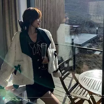 New Xiaoxiangfeng imitation rabbit fur coat women s winter short lamb fur fur integrated plush coat S белый