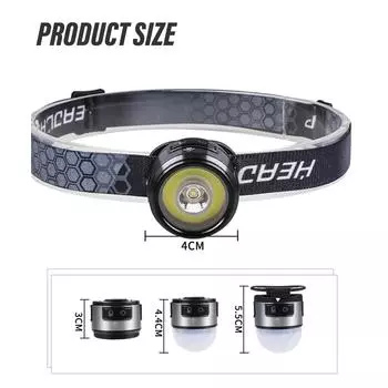New XPG+COB Multi-function Headlamp With Magnet Hook Cap Clip Headlights Camping Lantern Working Torch Rechargeable Flashlight Built-in battery