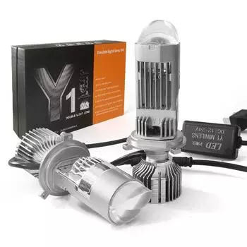 Новая автомобильная светодиодная фара Y1 с бифокальной линзой H4, светильник «рыбий глаз» для автомобилей и мотоциклов, универсальный водонепроницаемый 12-24 В