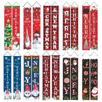 New Year Christmas Banner Couplet Hanging Home Merry Christmas Decoration Home Decor Door Yard Porch Garden Christmas Ornament