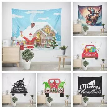 New Year Christmas Theme Christmas Tree Pattern Living Room Bedroom Decorative Tapestry 100x75cm