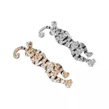 New Year Gifts Rhinestone Female Tiger Brooches Fashion Jewelry Korean Style Pin Enamel Badges серебряный