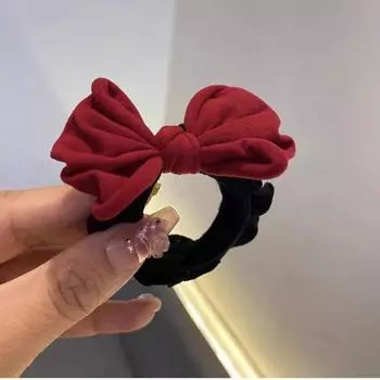 New Year Hair Bow Elastic Hair Bands for Girls Ponytail Hair Tie Rope Children Kids Rubber Band Hair Accessories Gift One Size