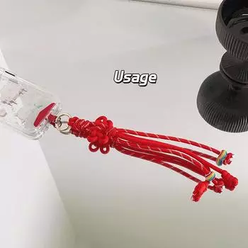 New Year Red Chinese Knot Mobile Phone Lanyard Simple Solid Color Nylon Rope Phone Chain Keychain Bag Pendant For Girl Gifts A2