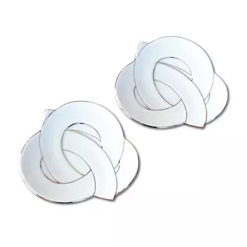 New Year Small Plate 11cm Set of 2 Tableware Japanese Tableware Lucky Charms Arita Ware Platinum Wire Musubi Small Plate Silver Silver Pair серебряный