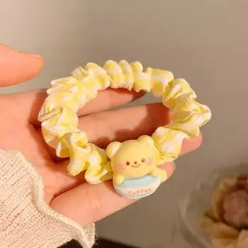 New Yellow Female Children Cute Bear Elastic Hair Band Fashion Headdress Hair Accessories