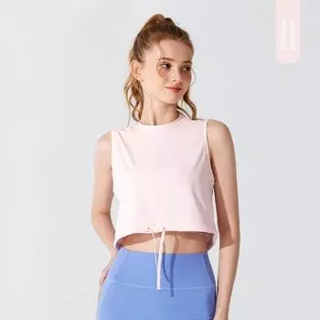 New Yoga Clothes Women s Summer Thin Breathable and Loose Sports Vest T-shirt Running Training Fancy Workout Clothes Shallow powder S