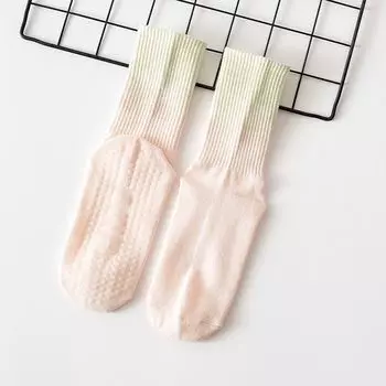 New Yoga Socks Tube Combed Cotton Non-Slip Silicone Room Socks Fitness Pilates Women Fitness Aerobics Sports Socks Orange