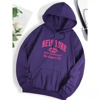 New York Queens Город, который никогда не спит Толстовка Мужская Женская Одежда Милые Толстовки с О-образным Вырезом Уличная Свободная Толстовка S