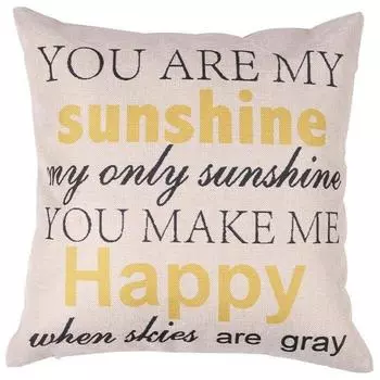 New You are my Sunshine & Cotton Linen Leaning Cushion Throw Pillow Covers Pillowslip Case
